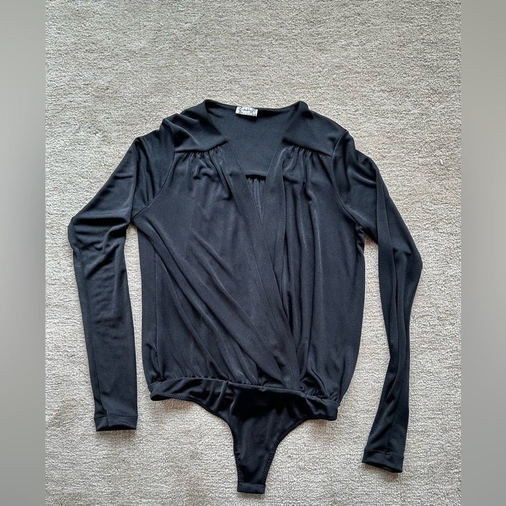 Free People Intimately - Plunge Black Bodysuit